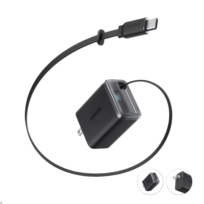 Anker Nano Charger 35w, Built-In Retractable USB-C Cable