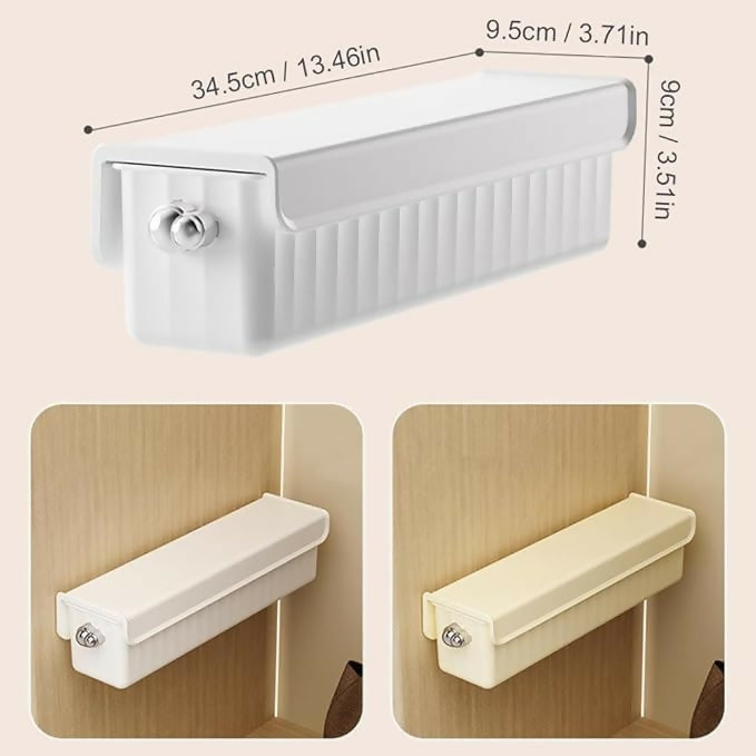 Wall Mounted Sock Storage Box with Drawer Compact Wardrobe Organizer for Socks Ties Underwear Closet Home Use