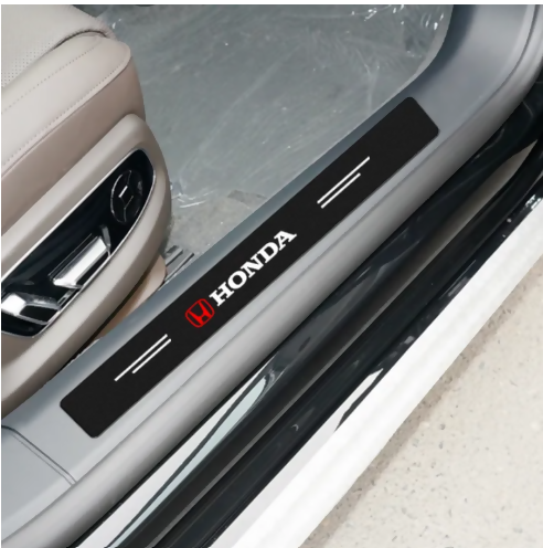 4Pcs Car Door Sill Protector, Scuff Plate Carbon Fiber Threshold Stickers, Protect Door Anti Scratch for Cars (HONDA)