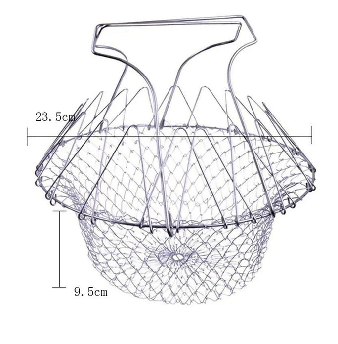 Vegetable Frying, Foldable Strainer, Chef Basket 12 IN 1