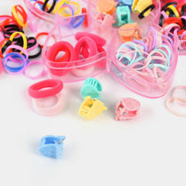 Hair Accessories Gift Set - Hair Accessories Star box - Baby Hair Clips for Girls with Claw Clips, Rubber Bands & Pony Beads - Cute Baby Clips for Girls Gift Set