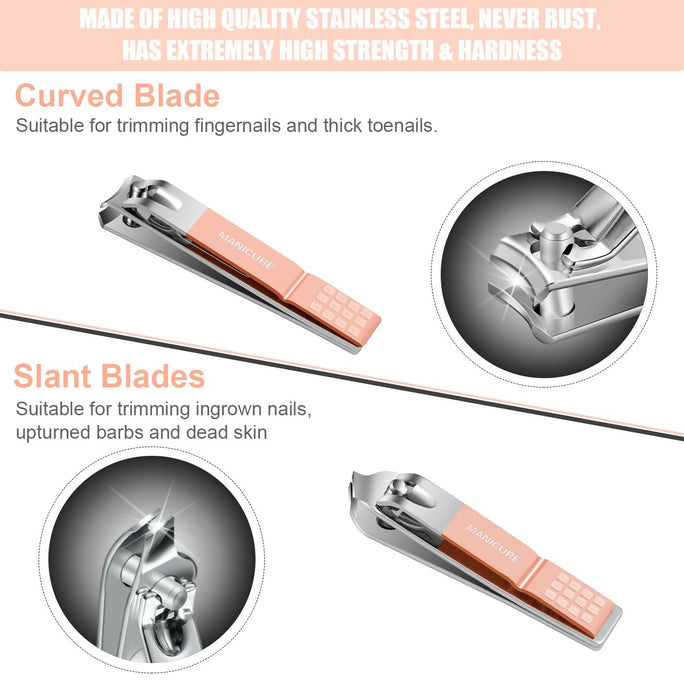 16 in 1 Nail Cutter Set Stainless Steel Nail Clippers Set With Folding Bag Manicure Cutter Kits Scissors Beauty Tool