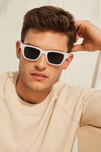 Aero Classic White Rectangle Sunglasses