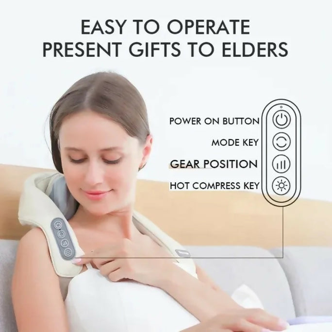 Shoulder and Back Massager all in one Electric Neck & Shoulder Massager with Heat – Deep Tissue Kneading, Pain Relief for Trapezius, Cervical, Abdominal Muscles – Ergonomic Design, Adjustable Intensity, Portable Stress Relief Device By Usman's Hub