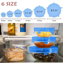 6Pcs Universal Food Silicone Cover Silicone Stretch Lids For Cookware Reusable Stretch Lids Silicone Lid Covers Silicone Lids