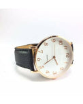 Black DW Leather Strap Men Wrist Watch Analog Brown Leather Luxury Wrist Watch Stainless Steel Smart Watch Leather Straps