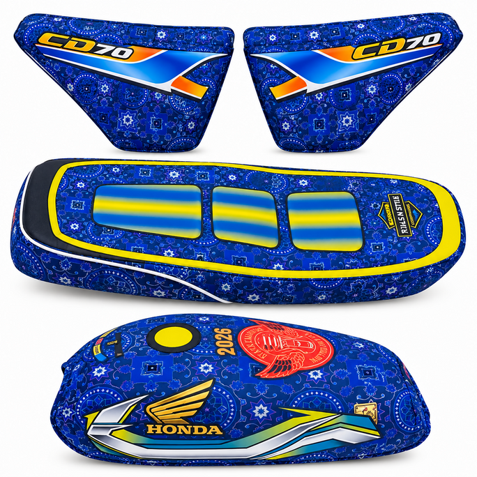 Motor bike 70cc Custom Kit, Seat Cover, Tank Cover and Side Cover 4 pcs Kit