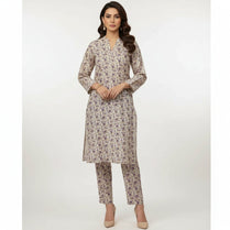 2-Pcs Katan Silk Unstitched Full Allover Shirt With Fully Allover Trouser For Women