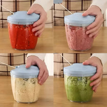 5 Blades Manual Vegetable Chopper Cutter Hand Pull Food Chopper