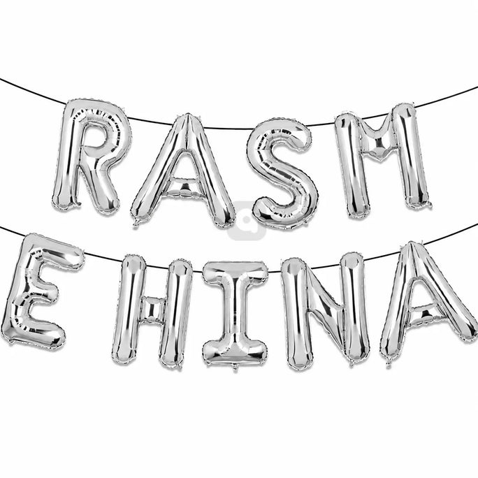 Rasm E Hina Foil Letter Balloon Banner