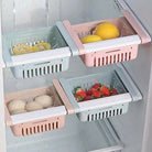 1 PC Adjustable Fridge Storage Basket Expandable Fridge Storage Rack Plastic Fridge Space Saver Food Organizer Tray Refrigerator Pull out Drawers