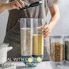 Dispenser Tank Pusher Type Wall Mounted Cereal Storage Tank Kitchen Leakproof and Sealed Tank Grain Dispenser Tank