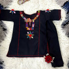 Kids Fitt Girls Black Hand Embroidered Khaddar 2 Piece Suit – Straight Trousers