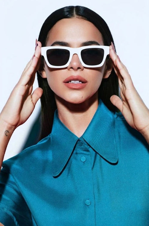 Aero Classic White Rectangle Sunglasses
