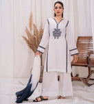 Lawn Cotton Embroidered Stitched 3-Piece Suit-Snowflake