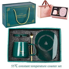 Lucky Portable Coffee Cup Warmer Heater Set Heat Heating Cup Pad Ceramics Mug Thermostatic Electric Coaster 55 Mug Mat Office Tea Coffee Milk Heater With Cup Spoon(Gift Box Package