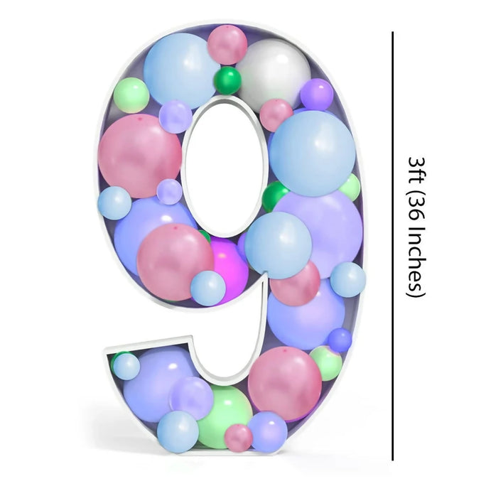 Number 9 Mosaic Balloon Decoration Frame