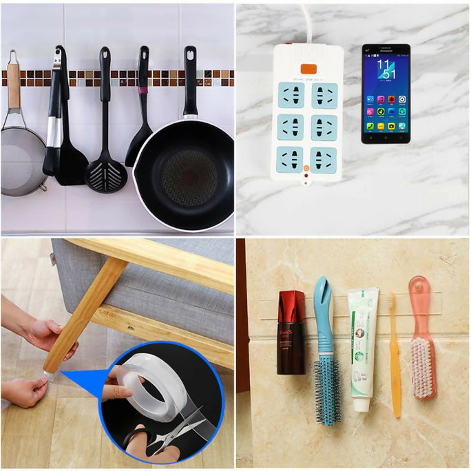 Nano Double Sided Tape Transparent Heavy Duty Reusable Washable Strong Adhesive Waterproof Mounting Tape 2cm Wide –3M Leng