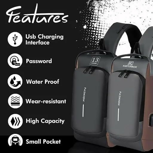 Chest Bag Multifunction Crossbody Sport Running Travel Sling Pack Anti theft USB Charge Shoulder Messenger Pack Luxury Brand Men