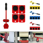 Furniture Lifter Easy To Move Slider 5 Piece Mobile Tool Set, Heavy Furniture Appliance Moving And Lifting System - Maximum Load Weight 4 Wheeled Mover Roller 1 Wheel Bar Hand Tools Set