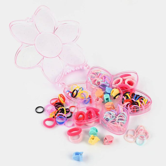 Hair Accessories Gift Set - Hair Accessories Star box - Baby Hair Clips for Girls with Claw Clips, Rubber Bands & Pony Beads - Cute Baby Clips for Girls Gift Set