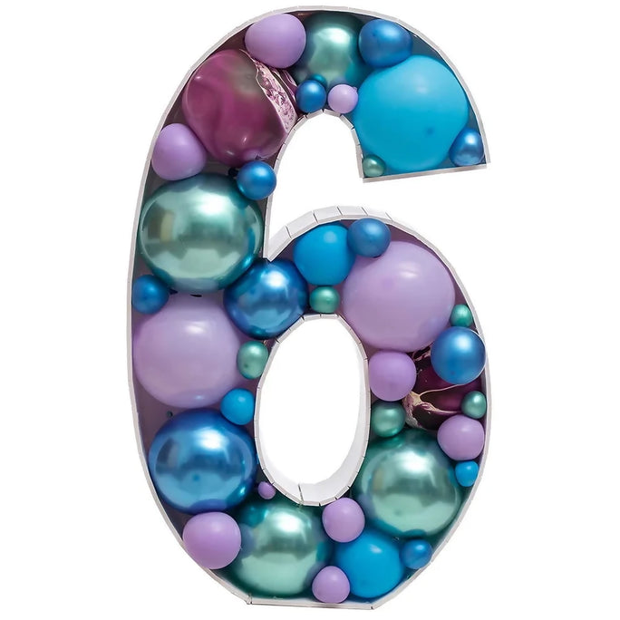 Number 6 Mosaic Balloon Decoration Frame