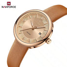 Naviforce NF 5076 Ladies Elegant Leather Watch For Women