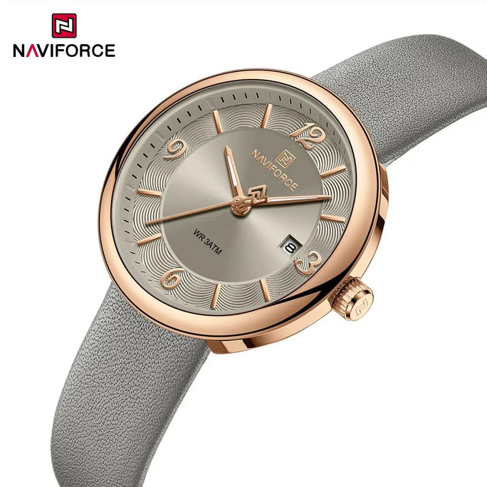 Naviforce NF 5076 Ladies Elegant Leather Watch For Women
