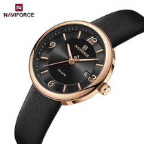 Naviforce NF 5076 Ladies Elegant Leather Watch For Women