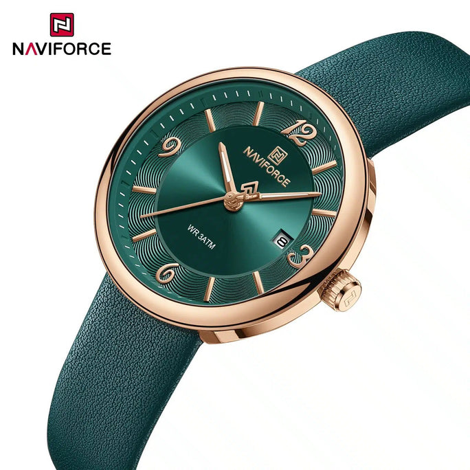 Naviforce NF 5076 Ladies Elegant Leather Watch For Women