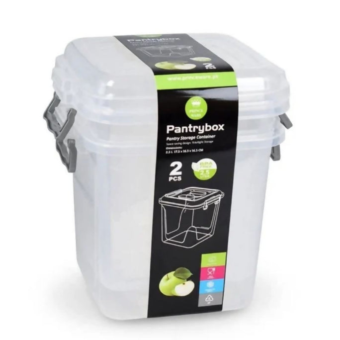 Prince Ware Pantry Box | Food Storage Container | 2.5L + 2.5L | (Pack of 2)