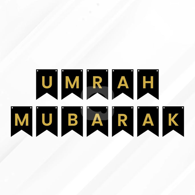Umrah Mubarak Letter Bunting Banner Decoration Set