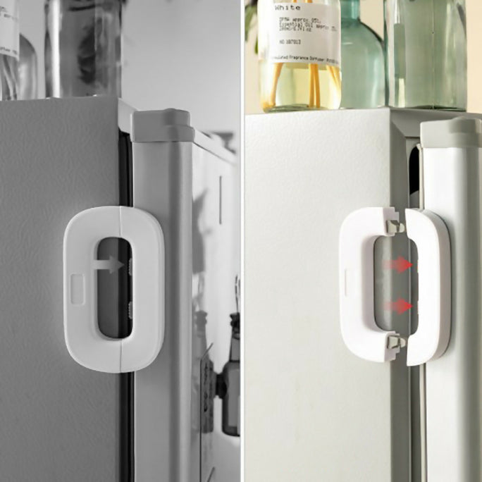 Fridge Safety Door Lock for Kids | Child Safety Refrigerator Lock | Baby Proof Cabinet & Drawer Lock | Strong Adhesive No Drill Multi-Purpose Safety Lock | Child Proof Fridge Door Lock
