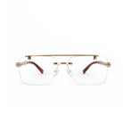 Retro Square Rimless Glasses - Tortoise Edition