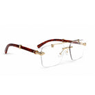 Retro Square Rimless Glasses - Tortoise Edition