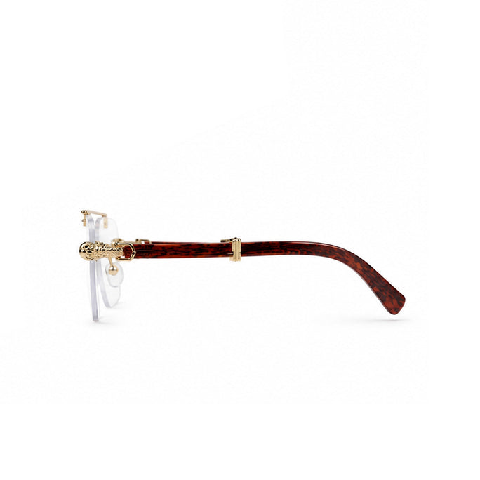 Retro Square Rimless Glasses - Tortoise Edition