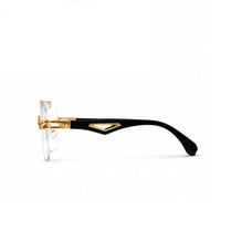 Rave Luxury Rimless Gold Square Eyeglasses – Black Temple Edition