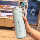Nice Bottle Glass Water Bottles Natural BPA Free Eco Friendly Reusable Refillable Water Glass Water Bottles Wide Mouth Liquid Storage Leak Proof Caps Perfect For Travel and Storing Beverages Juice Smoothies Tea 450ml Multicolor