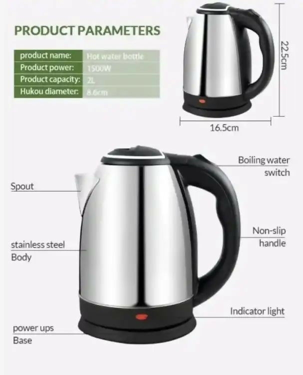 Electric Kettle Premium Quality And Polished Body Kettle Automatic Turn Off Technology