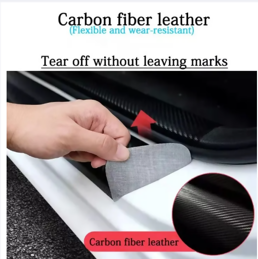 4PCS Original Carbon Fiber Car Door Sill Protector Sticker For Toyota Car Accessories Protective Door Sill Sticker Car Stickers Stickers For Car