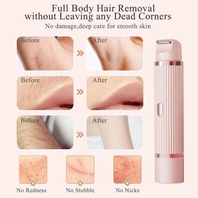 2 in 1 Dual Head Shaver Women, Electric Bikini Trimmer Wet&Dry Use Hair Removal
