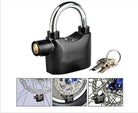 Universal Security Alarm Lock System Waterproof Black Anti Theft Siren 110Dba Alarm Anti Padlock Thickened Shackle Padlock with 3 Keys 1Pcs Polished Finish