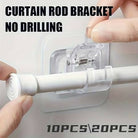 Pack of 2 Transparent PVC Adhesive Curtain Rod Hook Pipe