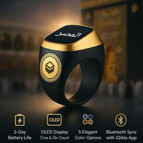 Qibla Smart Tasbih Ring - Digital Tasbeeh Counter with Prayer Time Reminder