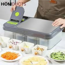 Multifunctional Vegetable Chopper with Container And Cutting Board, Suitable for Chopping