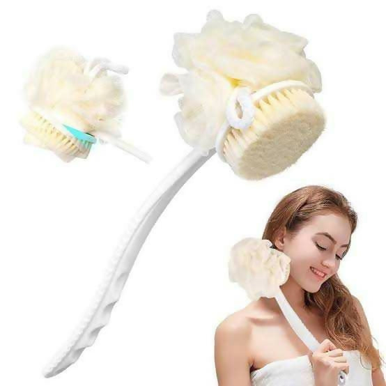 2 In 1 Back Scrubber Bath Long Handle Scrubbing Brush