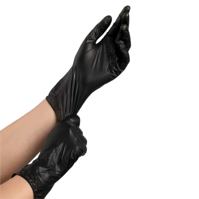 Life Care Black Examination Gloves – 100 Pieces Box