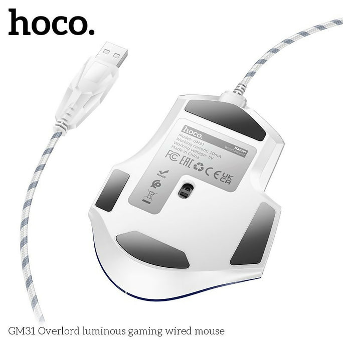 HOCO GM31 Overlord RGB Wired Gaming Mouse 3600 DPI 7 Buttons