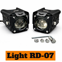 Fog Light 1-Lens LED with Hood Light - Ultra Bright Dual Color Yellow/White, Flash\Non Flash Mode, Easy Fit for Bumper, Waterproof Aluminum Body, Universal 12-80V Light for Bike, Car, Truck - Super Bright and Durable Design