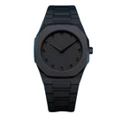 Aura Quartz Watch Black Lightweight Design Arabic Dial Black Aura Arabic Watch For Men Trendy Fiber Plastic Timepiece With Arabic Numerals